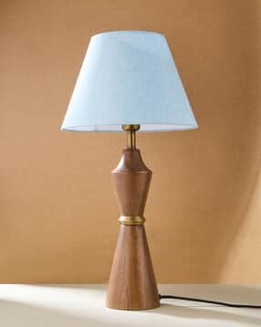Fabindia Blue Cotton Basix Tapered Drum Lampshade -picture-11