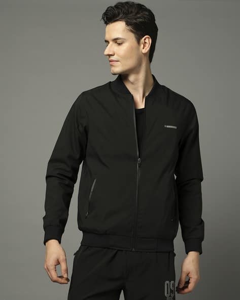 Men Regular Fit Zip-Front Bomber Jacket - Main Image
