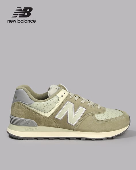 Buy NEW BALANCE 574 Lace-Up Sneakers Green Color Men AJIO LUXE