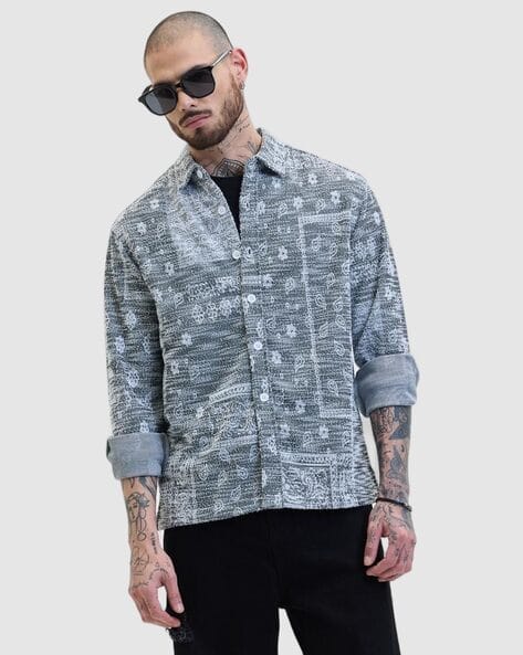 Men Printed Relaxed Fit Shacket