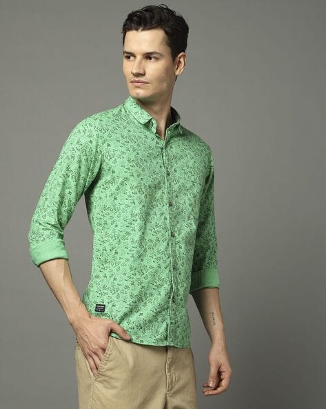 Buy MONTE BIANCO Men Floral Print Regular Fit Shirt Online | Ajio.com