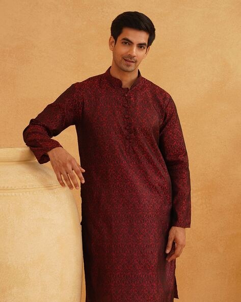 Sojanya Printed Mandarin-Collar Kurta