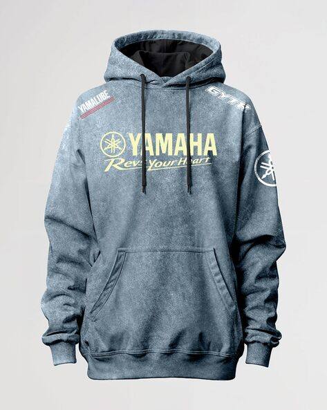 Men Typographic Print Oversized Hoodie with Kangaroo Pocket