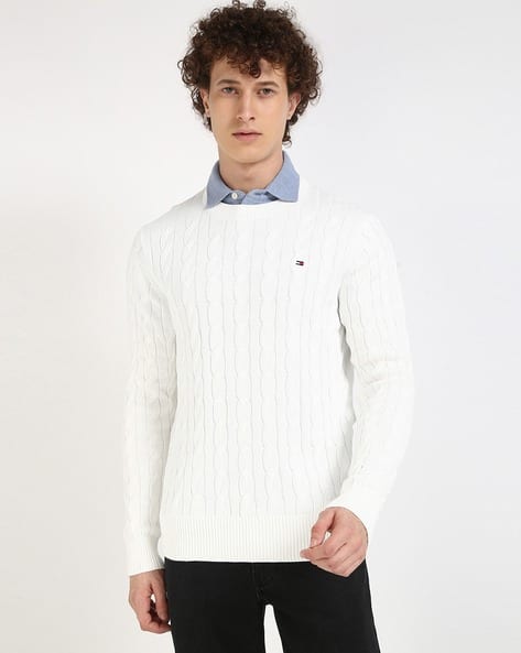 tommy hilfiger white sweater men