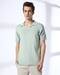 FLAT KNIT STYLE WITH V NECK COL, MINT, S