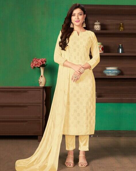 Georgette Dress Material Peachmode Buy Yellow Dress Material For