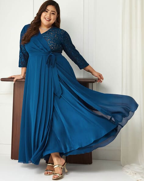 Buy Royal Blue Dresses for Women by Miss Chase A+ Online | Ajio.com