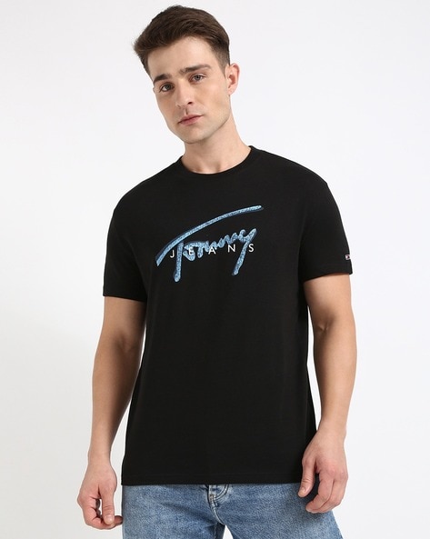 Men RWD Signature Brand Print Regular Fit Crew-Neck T-Shirt