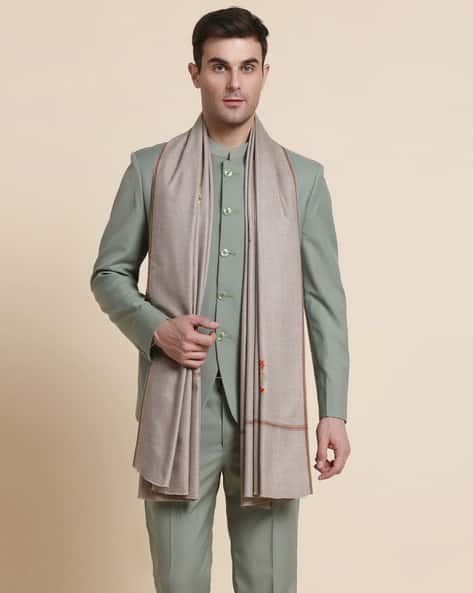 Buy Grey Shawls Wraps for Men by Indie Picks Online - Main Image