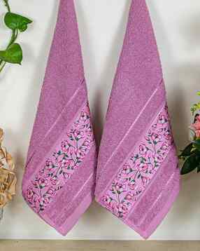 rangoli Pack of 2 Floral Print Hand Towels-picture-38
