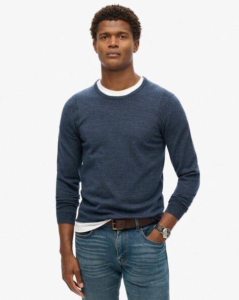 Men Merino Regular Fit Crew-Neck Jumper