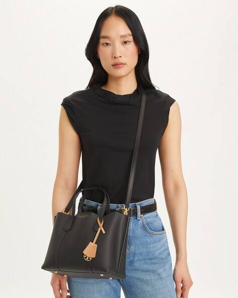 Buy Tory Burch Perry Small Triple Compartment Tote | Black Color  