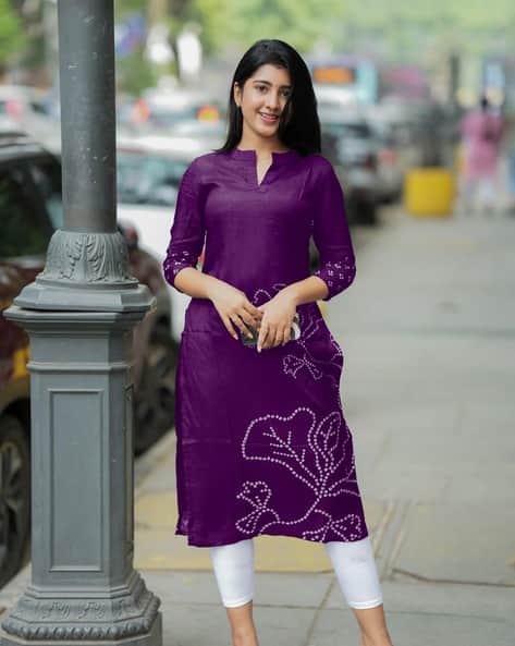 Purple Woolen Kurti Designer Women Self-design Kurti