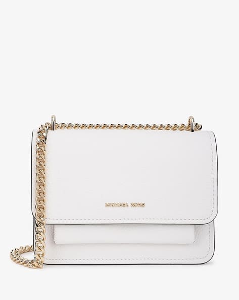 Buy Michael Kors Claire Small Leather Crossbody Bag White Color