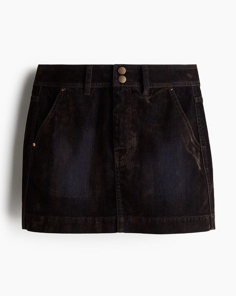 soor ploom Molly Skirt, Black Denim Buy Black Skirts for Women by