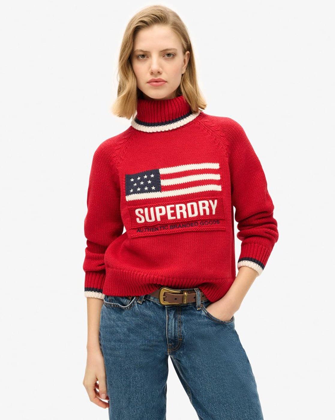 Americana Roll Neck Knit Sweater