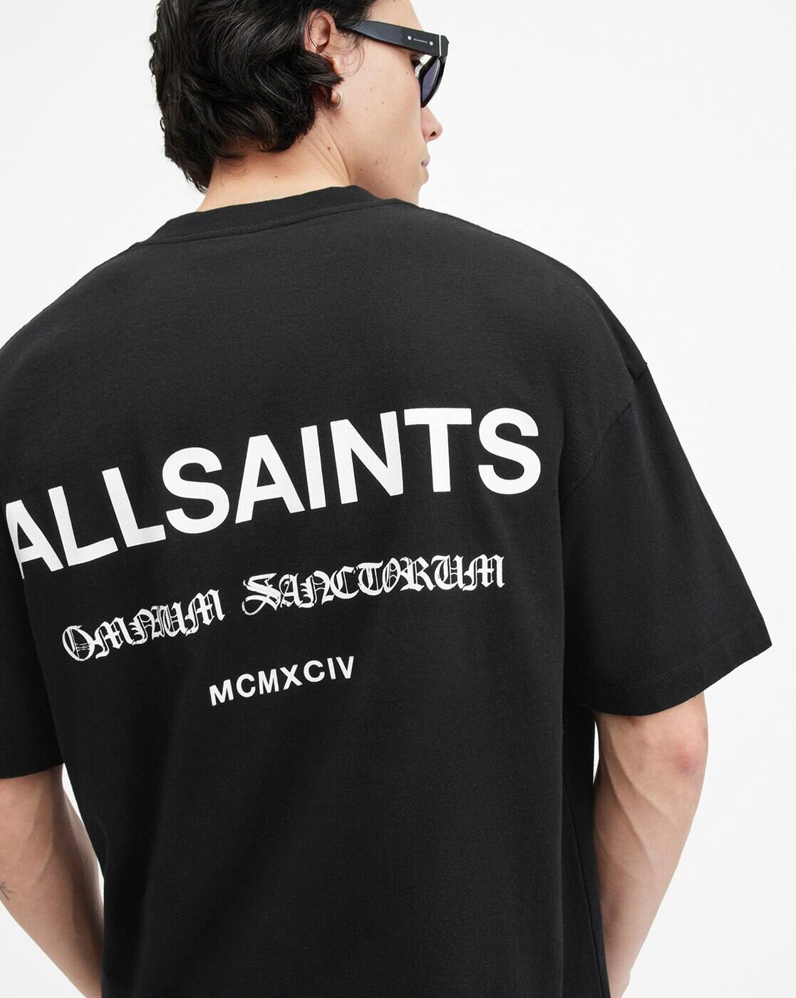 Buy ALL SAINTS Sanctum Logo Print Oversized Crew-Neck T-Shirt