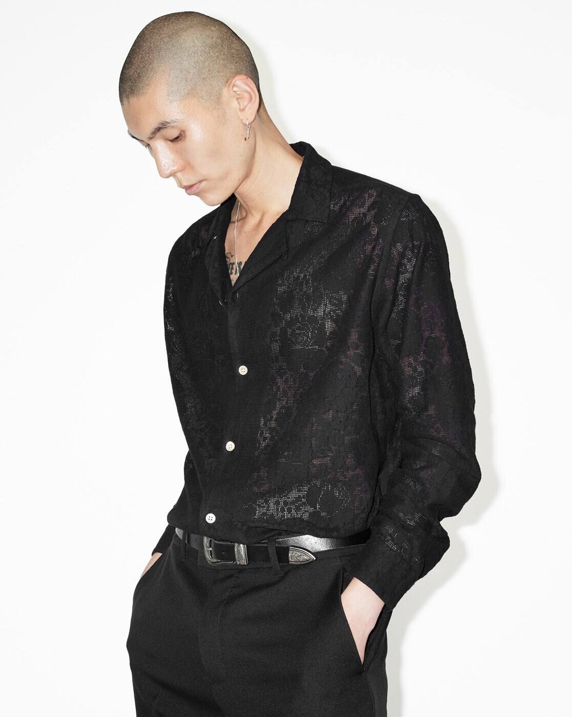 ANDWANG Cross Lace Long Tee ブラック Buy ALL SAINTS Okesa Lace Long Sleeve Relaxed Fit Shirt | Black
