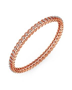 joyalukkas Women Rose Gold Diamond Studded Thin Bangles-picture-39