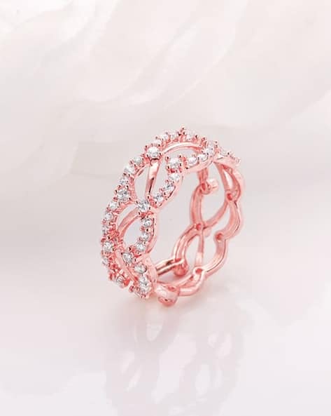 Giva Women Sterling Silver Rose Gold-Plated Love Beckons Ring