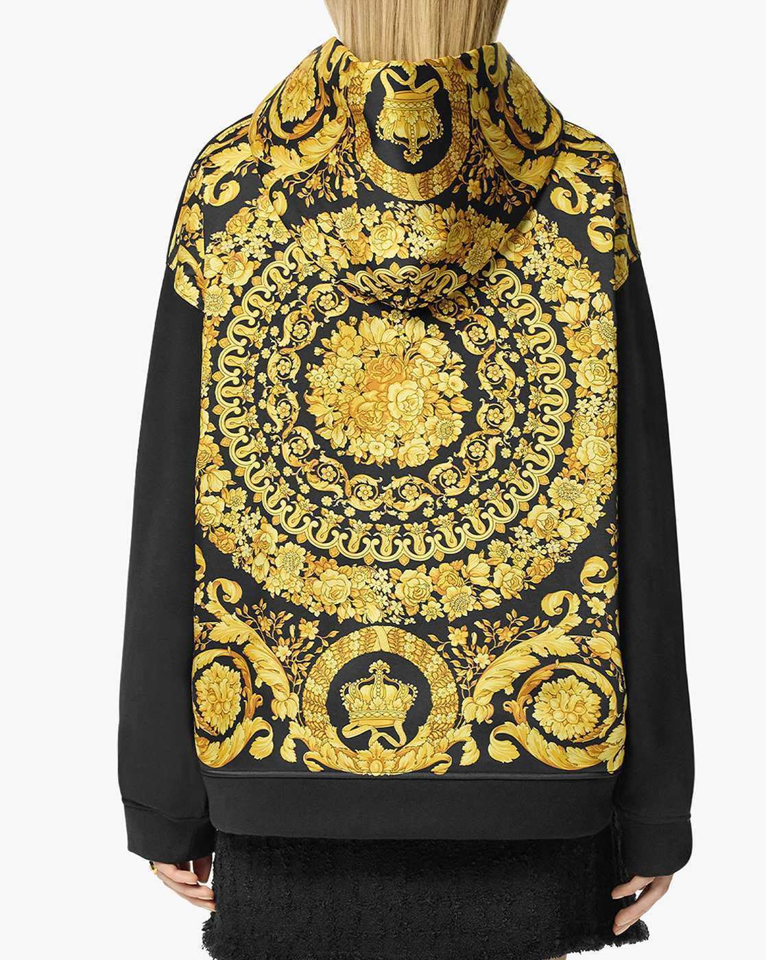 トップス VERSACE Baroque & Medusa Hooded Sweat Buy VERSACE Barocco Panelled Hoodie | Black Color Women | AJIO LUXE