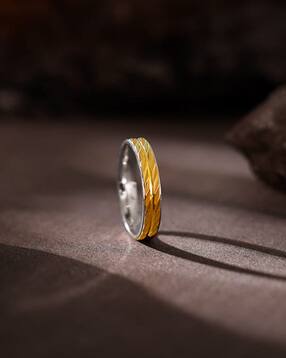 giva Men Sterling Silver Gold-Plated Band Ring-picture-45