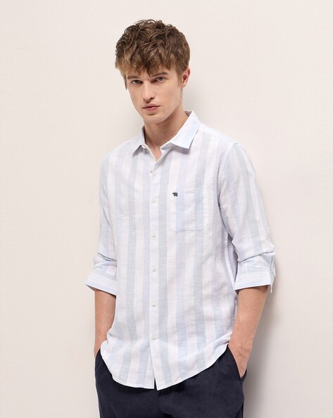 Men Stripes Slim Fit Shirt