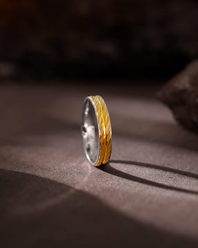 giva Men Sterling Silver Gold-Plated Band Ring-picture-39
