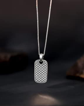 giva Men Sterling Silver Stone-Studded Pendant-picture-29