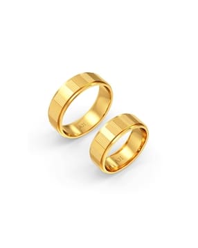 Unisex Pack of 2 Yellow Gold Ring-image-6