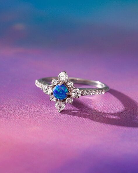 Giva Girls Sterling Silver Stone-Studded Ring
