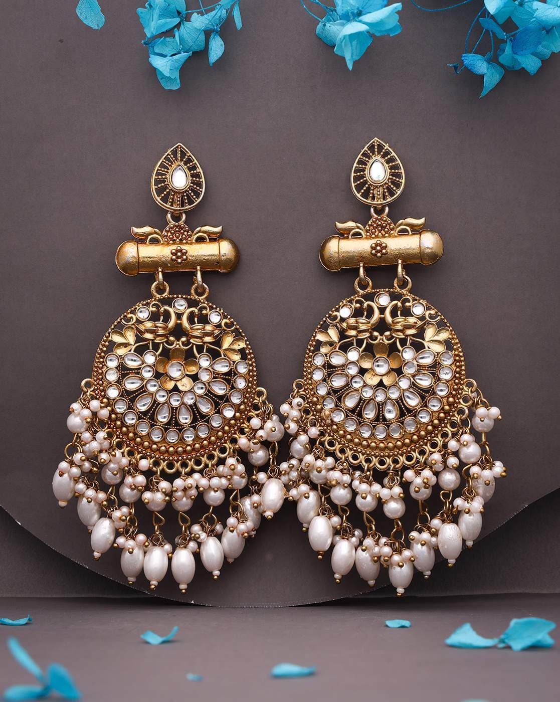 BRADO JEWELLERY Women Drop & Dangler Earrings (White)