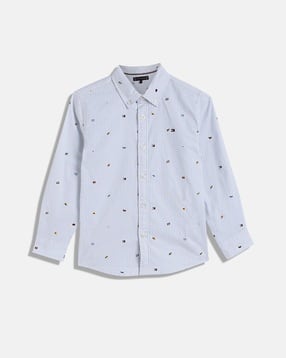 tommy hilfiger Boys Self-design Regular Fit Shirt-picture-35