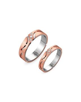 joyalukkas Unisex Rose Gold Diamond-Studded Band Rings-picture-21