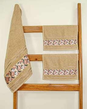 Set of 3 Floral Print Bath Towel-image-6