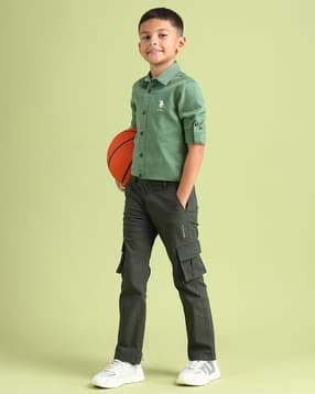 u.s. polo assn. Boys Patterned Regular Fit Cotton Cargo Pants-picture-14