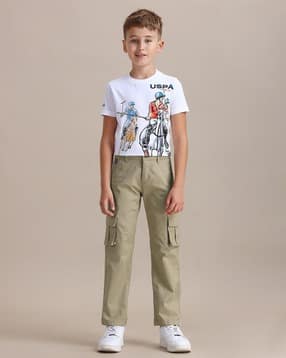 u.s. polo assn. Boys Patterned Regular Fit Cotton Cargo Pants-picture-11