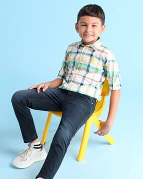 u.s. polo assn. Boys Checked Regular Fit Cotton Shirt-picture-17