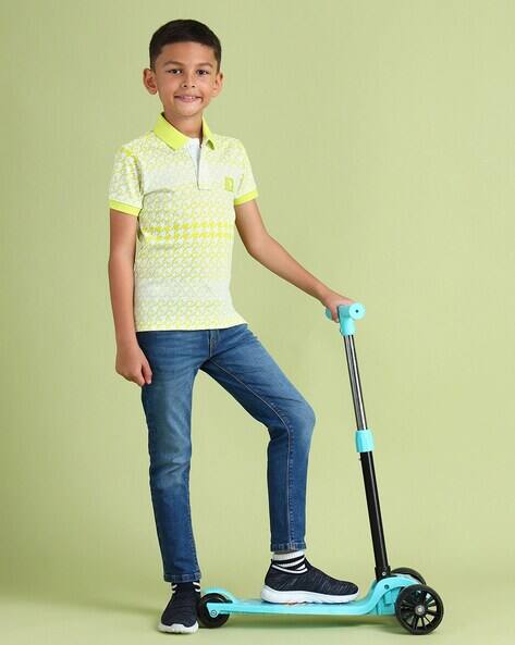 U.S. Polo Assn. Boys Houndstooth Print Regular Fit Cotton Polo T-Shirt