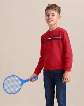 Boys Brand Print Regular Fit Sweatshirt-image-14