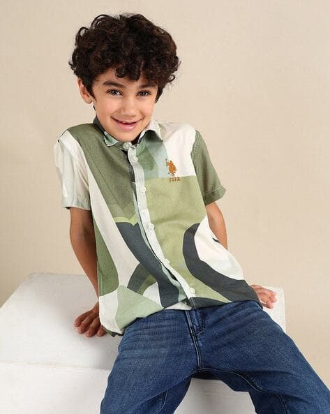 U.S. Polo Assn. Boys Printed Regular Fit Shirt
