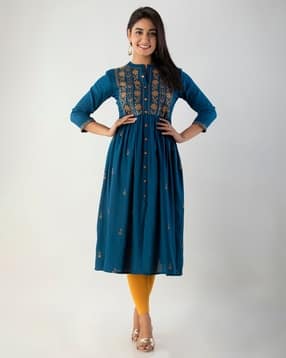 bikasaab Women Embroidery Flared Kurta-picture-47