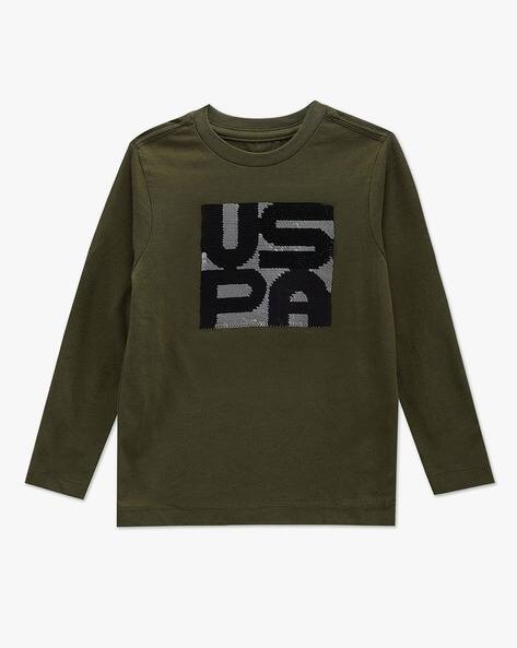 U.S. Polo Assn. Boys Brand Embellished Regular Fit Cotton Crew-Neck T-Shirt