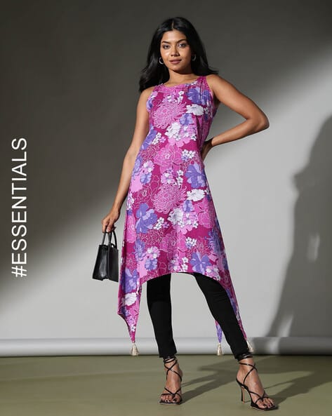 Acai Women Floral Print A-Line Kurta