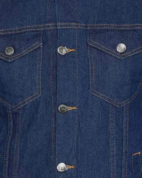 Men Regular Fit Denim Jacket with Flap Pockets