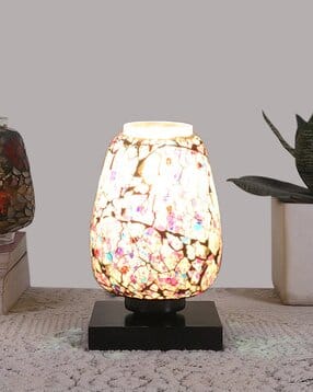 devansh Mosaic Glass Table Lamp with Wooden Base-picture-49