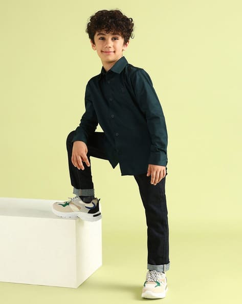 U.S. Polo Assn. Boys Regular Fit Shirt with Spread Collar
