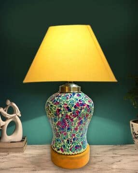 devansh Conical Cotton Shade with Wooden Base-picture-10