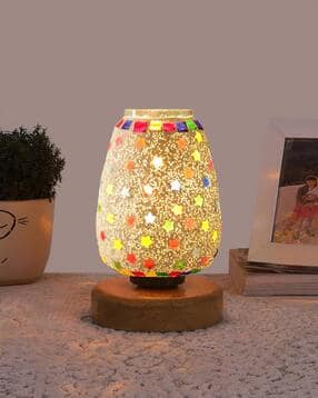devansh Mosaic Glass Table Lamp with Wood Base-picture-14