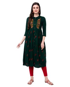 bikasaab Women Embroidery Flared Kurta-picture-13
